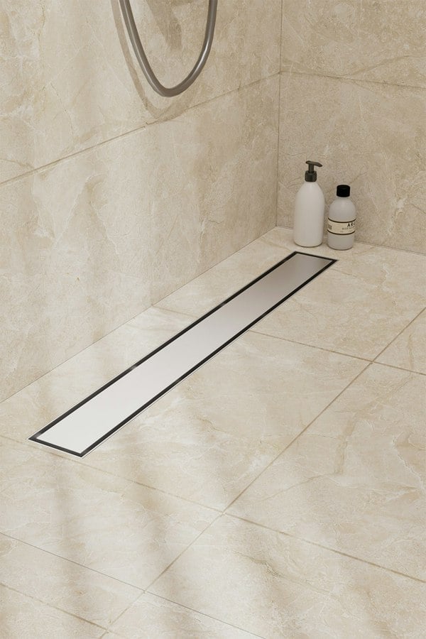 Living and Home 60cm Stainless Steel 2-in-1 Siphonic Linear Insert Shower Drain- Adjustable Height & Slope, Removable Cover, Filter & Siphon