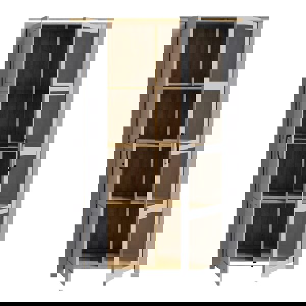 Furniture To Go Bohol Display Cabinet inc. 2x LED Lights in Riviera Oak/Grey Oak