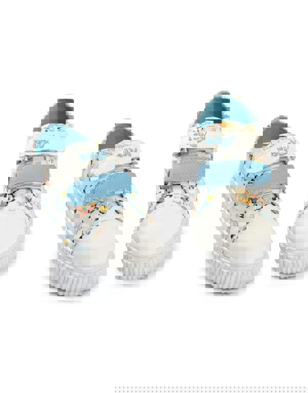 Bluey Unisex Kids White Multi Character Velcro Trainers