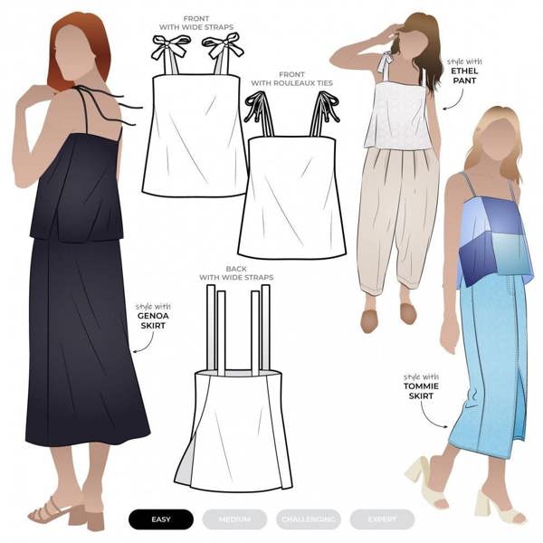 Style Arc Sewing Pattern Nica Top - Tops for Women - Easy