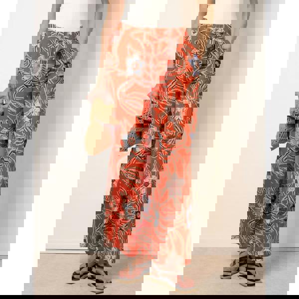 Blue Vanilla Paper Bag Tie Waist Wide Leg Trousers