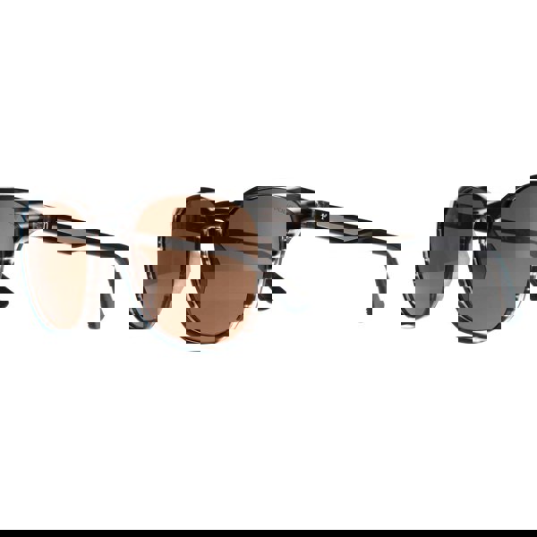 Police Sunglasses SPLF18E 6BZP Striped Grey Brown Polarized