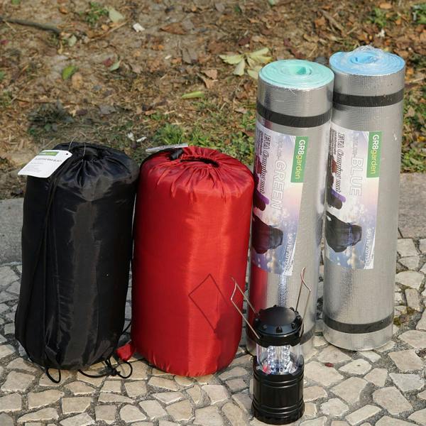 Gr8 Garden 2 Person Camping Starter Set 4 Man Tent Sleeping Bags Mats LED Lantern Festival Kit