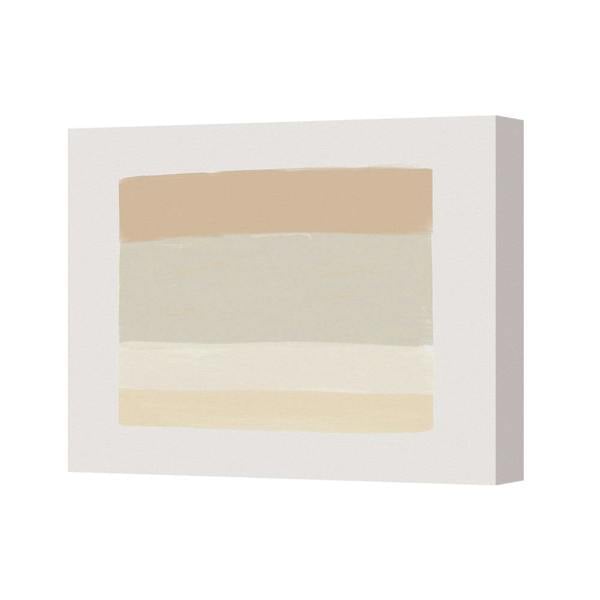 Benjamin Tate Design Neutral Striped Abstract Canvas Art Print UK Handmade Deep Wooden Frame