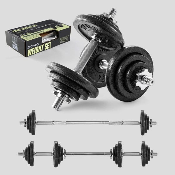 Phoenix Fitness 20KG Adjustable Dumbbell and Barbell Set - Versatile Strength Training Equipment