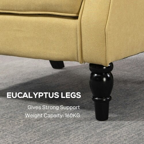Wyld Haus Luyo Light Yellow Retro Wingback Accent Armchair With Button Tufted Upholstery