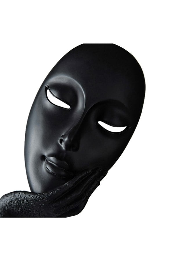 Living and Home 11.5cm Dia x 37cm H Abstract Art Resin Mask Ornaments Meditation Sculpture