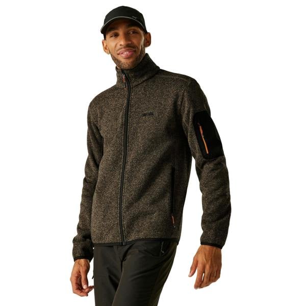 Regatta Mens Newhill Marl Full Zip Fleece Jacket - Olive Night - 