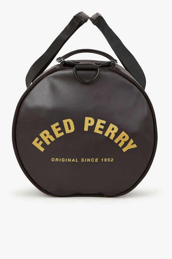 Fred Perry Tonal Classic Barrel Polyester Black/Gold Cross Bag