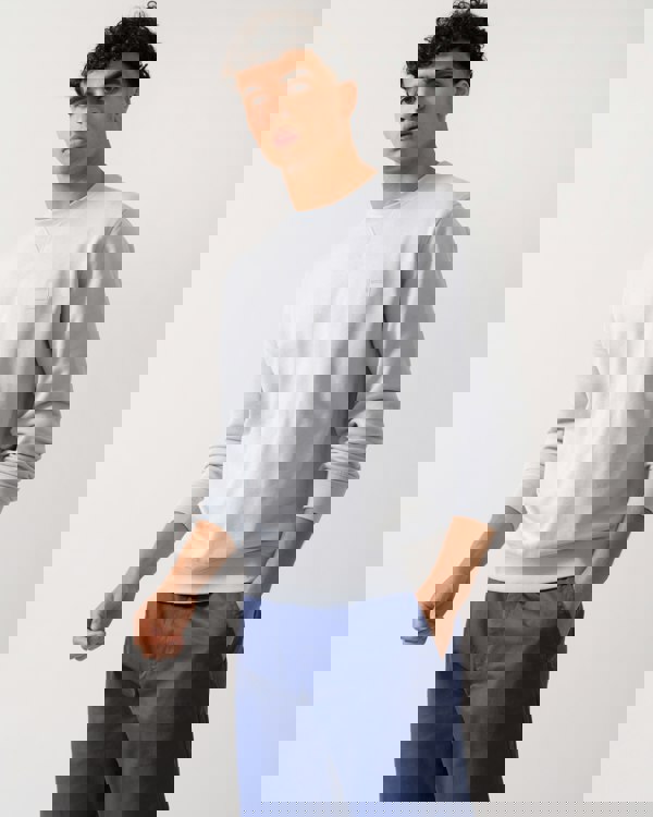 BOSS Orange Westart Mens Crew Neck Sweatshirt With Logo Patch - Light/Pastel Grey 053