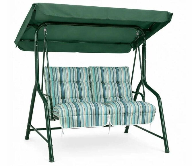 Glendale REPLACEMENT CUSHION ONLY Vienna Deluxe 2 Seater Garden Hammock (Pattern options available) - Sandbanks Blue - 153cm (H) x 140cm (W) X 121cm (D)