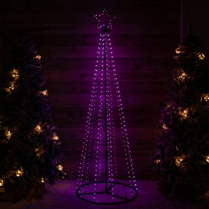Samuel Alexander 2.1m Light up Christmas Pyramid Cone Tree with 580 Multi-Action Rainbow LEDs