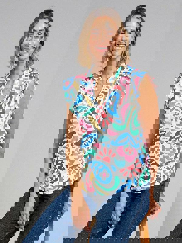 Kite Womens Organic Bramblecombe Slub Jersey Top Paisley Power