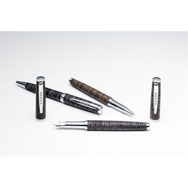 Tom Hessin Edinburgh Collection Stockbridge Stone Fountain Pen With Chrome Trim & Stainless Steel Extra Fine Nib