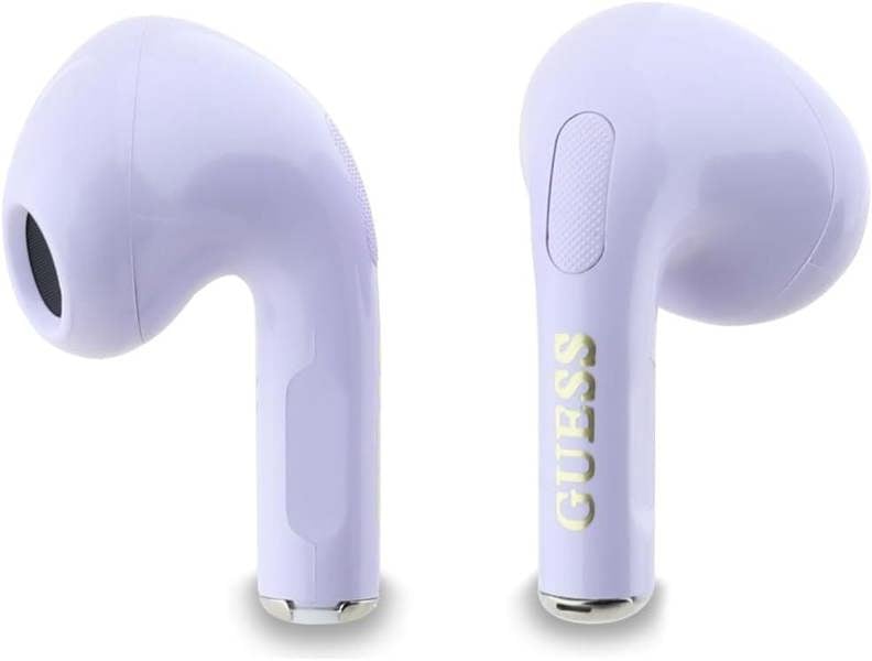Guess Glossy Effect Printed Classic Logo & Charm TWS Earphones Purple - GUTWSXMCCLU