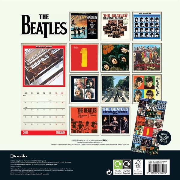 The Beatles Calendar 2027, Wall Calendars, Month To View, Entertainment, Gift