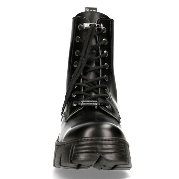 New Rock Boots Leather Ankle Tower Biker Boots-M-WALL026N-C5