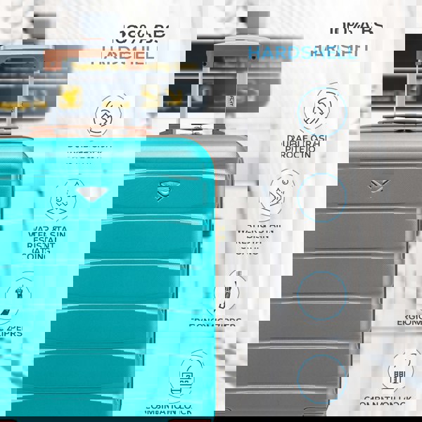 Flight Knight 55x40x20cm Cabin Carry On Luggage with Medium Case and Large Size Check-in Hold Suitcase