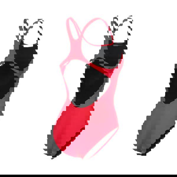 Red and black Arena Team Swim Pro Solid swimsuit with crisscross back