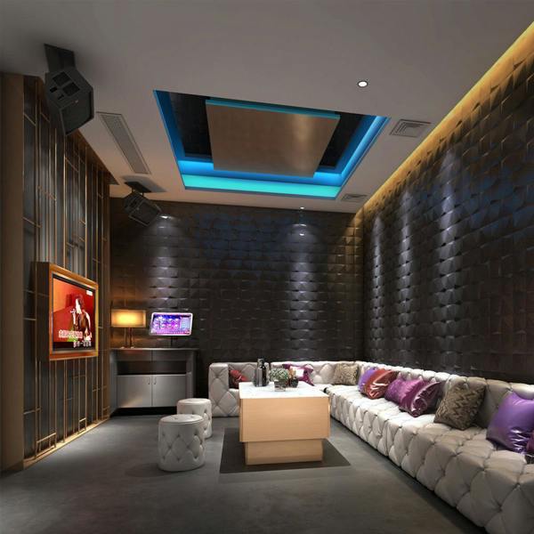 ENER-J Luxury Angular 3D Grid PU Leather Wall Panels - 60x60cms, 10mm Thickness Size 600 x 600 mm (Pack of 4)