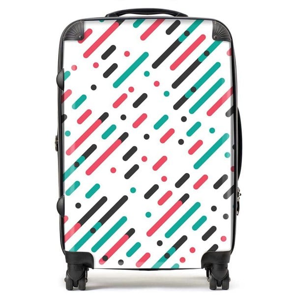 Warren Reed Overlapping Coloured Diagonal Lines Suitcase