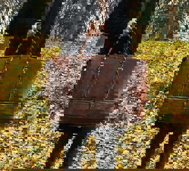 Touribag Genuine Leather Duffel With Suit Compartment