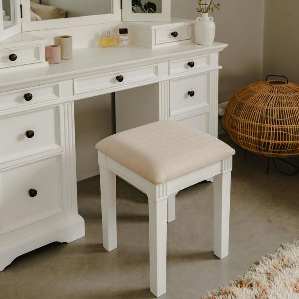 Statement Furniture Gainsborough Upholstered Stool Dressing Table Cushion Seat Assembled