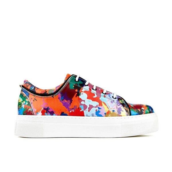 Embassy London Camila - Summer Colours - Women's white sole trainers in eye catching soft leather