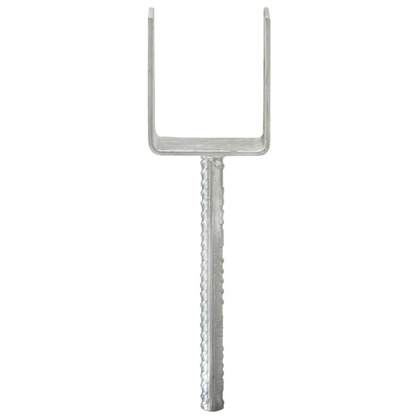 Berkfield Fence Anchors 6 pcs Silver 8x6x30 cm Galvanised Steel