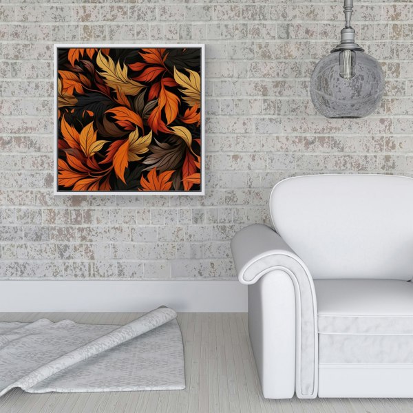 Warren Reed Autumn Leaves Design Framed Canvas