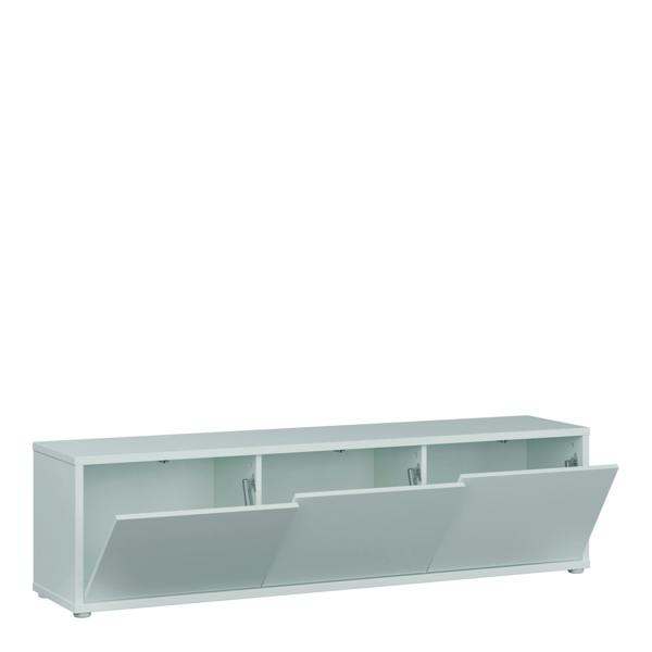 Furniture To Go Alice Springs Wide TV Cabinet with 3 Doors Push-to-Open in Light Grey