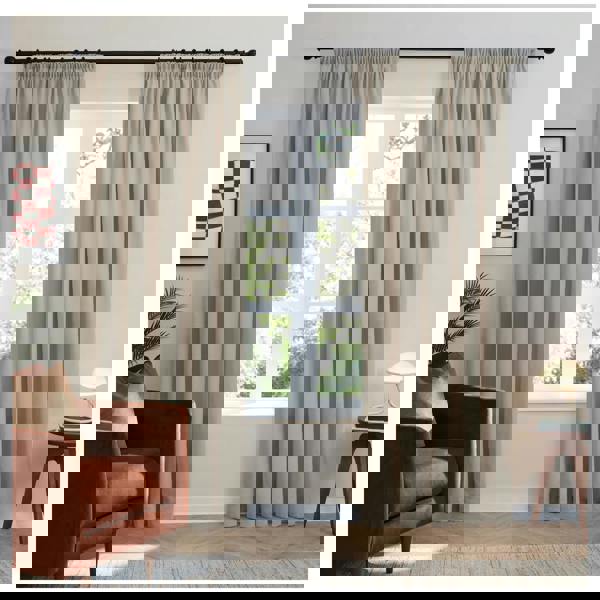 Furn Chenille Lined Pencil Pleat Curtains - Natural