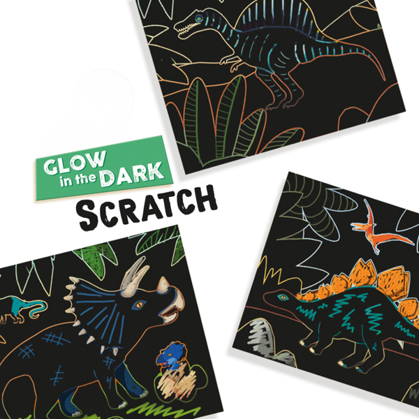  SES Creative Glow in the dark scratch - Dinosaurs