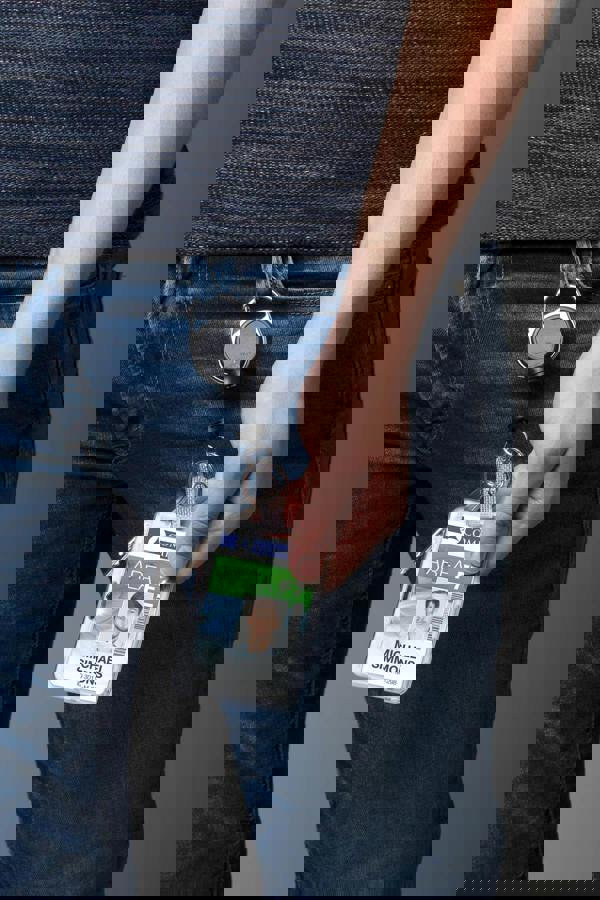 Durable Permanent High Security ID Card Holders for Lanyards | 10 Pack | Clear