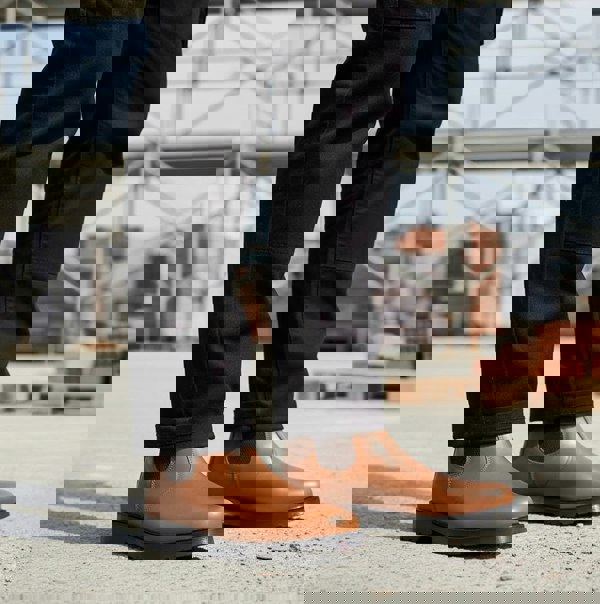 STB ELLIS Unisex Leather Air Cushioned Dealer Boots Tan