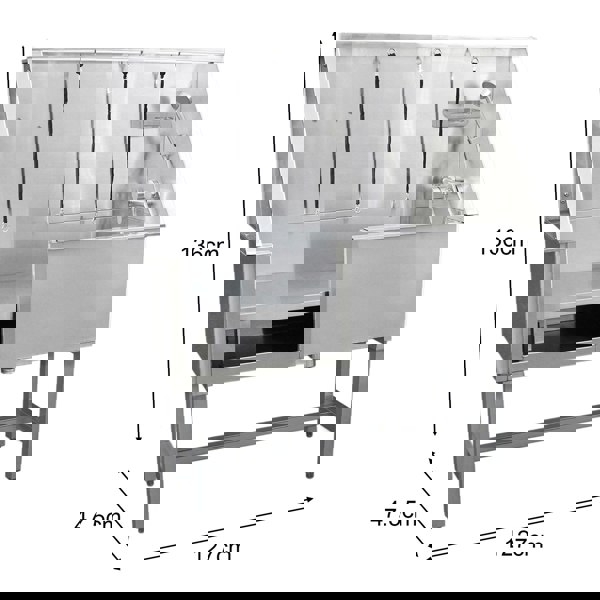Monstershop Pet Dog Bath Steel Tub Washing Station 400mm