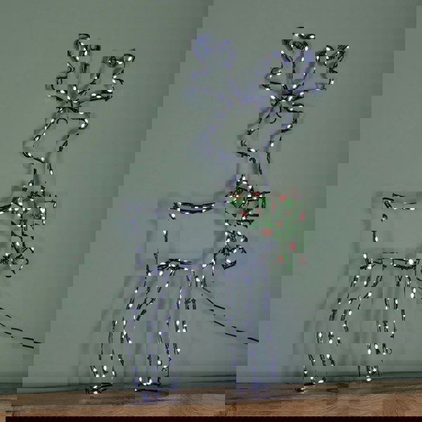 Samuel Alexander 60cm x 33cm Light up FlexiBrights Reindeer Snowman with 164 Multi-Coloured LEDs