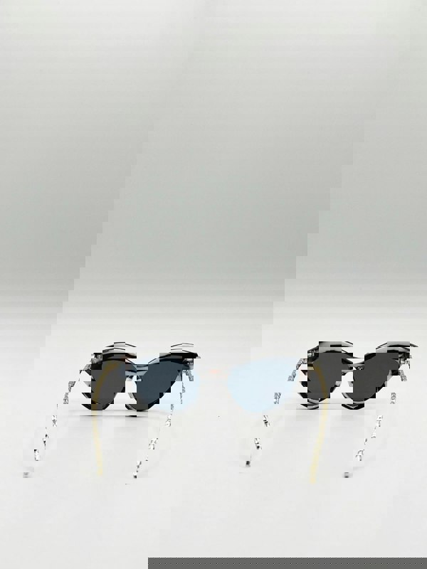 SVNX Cat-Eye Sunglasses in Black White Stripe