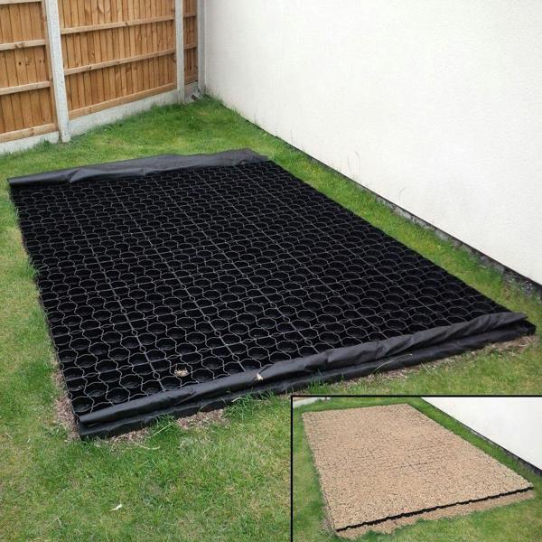 True Products TruePave Shed Base Kit - Interlocking Plastic Grids With Weed Fabric