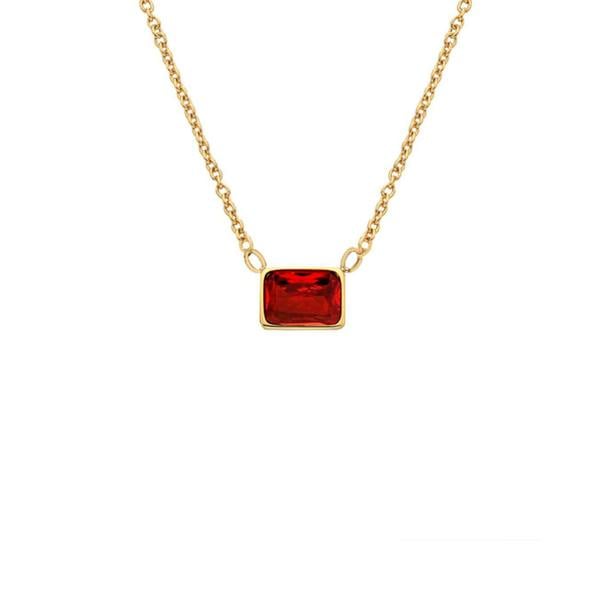 Say It With Emerald Cut Birthstone Necklace - Yellow Gold
