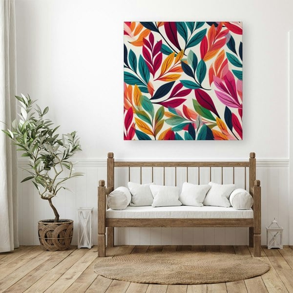 Warren Reed Bright Leaves Pattern Canvas