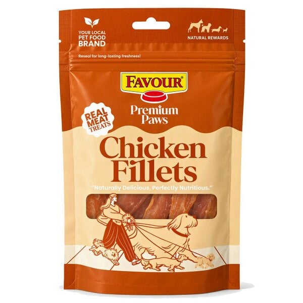 Favour Premium Paws Chicken Fillets Dog Treats 100g / 300g Value Pack
