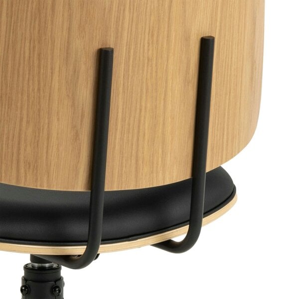 Wyld Haus Set of 2 Nairobi Swivel Dining Chairs Black Veneer and Faux Leather