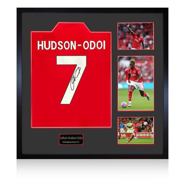 Callum Hudson-Odoi Signed Nottingham Forest Shirt Elite Frame