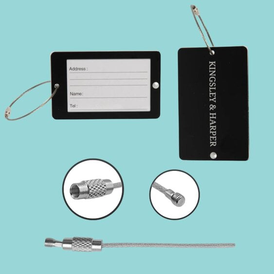 Aluminium Luggage Tags Twin Pack – Durable Travel ID Tags