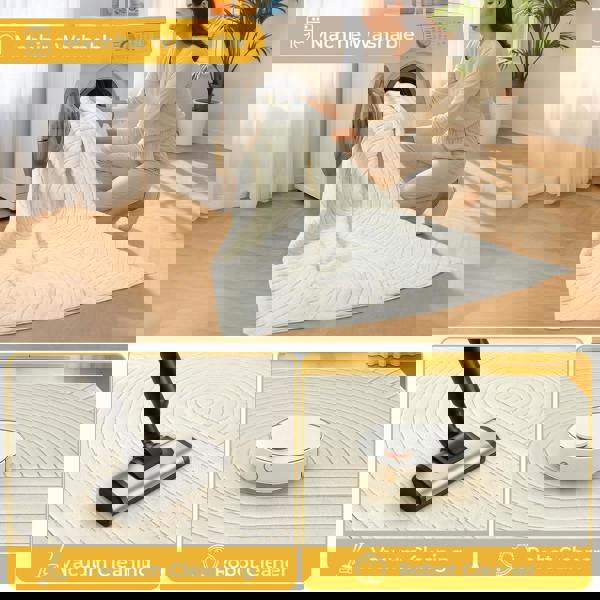 Marlow Washable Area Rug Soft Velvet Floor Mat Non Slip Living Room 120x160cm