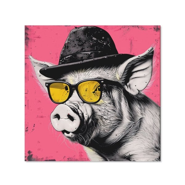 Warren Reed - Designer Pig In A Hat And Glasses Kitchen Splashback