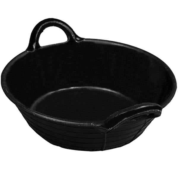 Ketoplastics Skip feed bucket feeder in black integrated handles flexible rubber pet animal horse