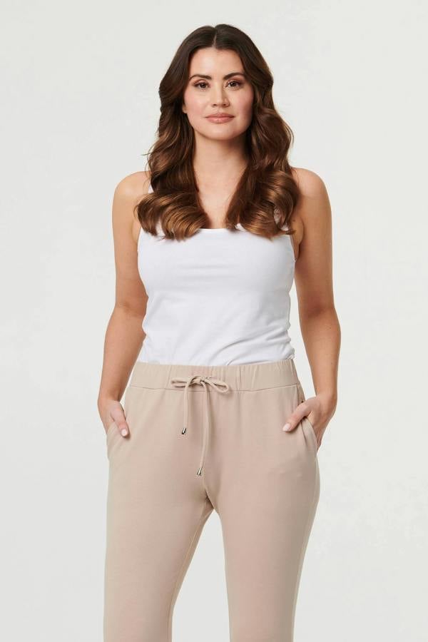 Stone | Adjustable Drawstring Waist Slim Joggers
