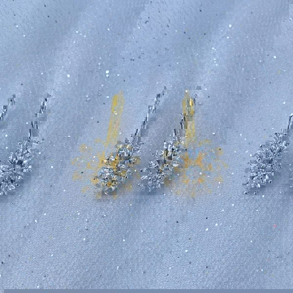 diamante earrings floral earrings gold